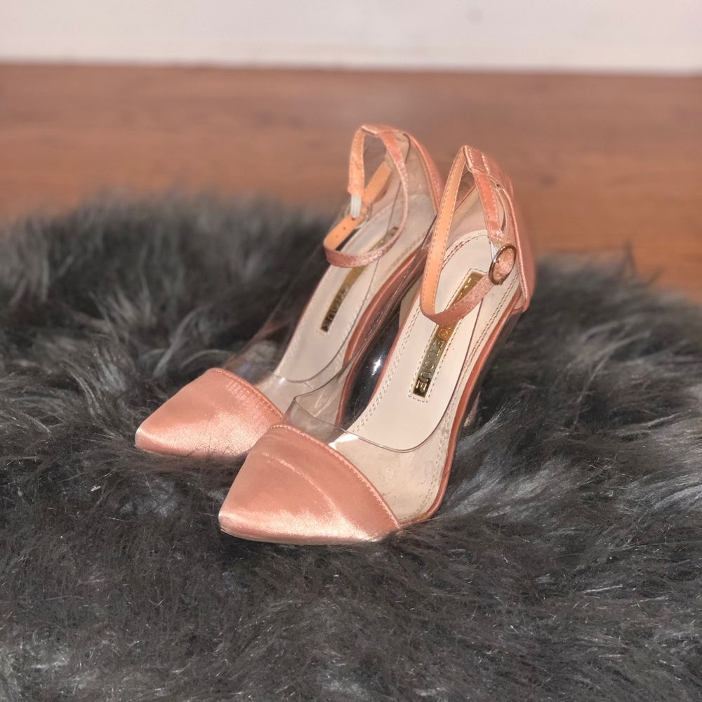 Kai Nude Satin Transparent Pumps